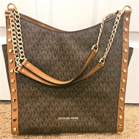 Michael Kors Newbury Medium Chain Shoulder Tote Leather 